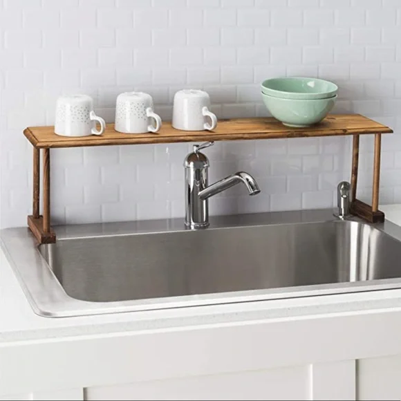 Over-the-Sink Shelf Rustic Pine Multi-purpose Wood Shelf - Picture 2 of 5